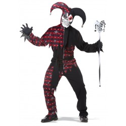 Fantasia Masculina de Terror Bobo da Corte Sinistro Festa Halloween Carnaval