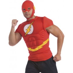 Fantasia Masculina Camiseta The Flash Halloween Carnaval Festa