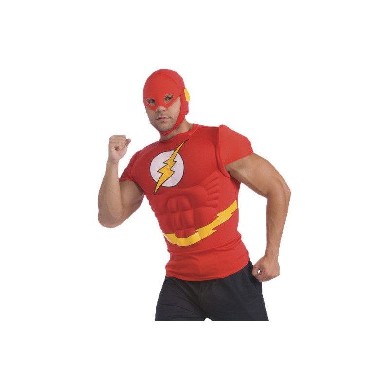 Fantasia Masculina Camiseta The Flash Halloween Carnaval Festa