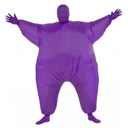 Fantasia Masculina Macacão Inflável Roxo Halloween Carnaval Festa