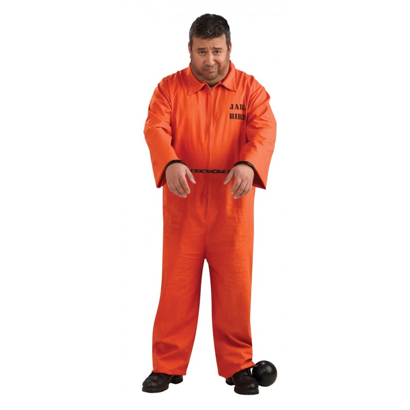 Fantasia Masculina Prisioneiro Plus Size Festa Halloween Carnaval