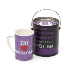 Caneca de Café Presente Profissões Psicologia com Latinha 