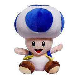 Boneco de Pelúcia Toad Azul Super Mário Nintendo