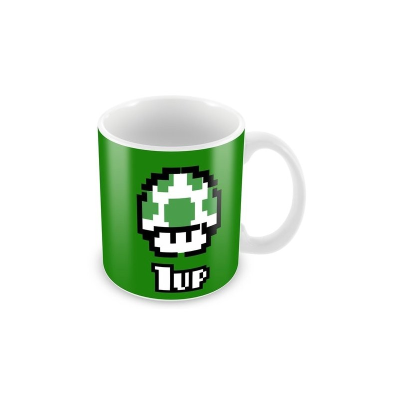 Caneca de Café Super Mário 1 UP Verde