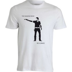 Camiseta Masculina Série The Walking Dead Rick Branca