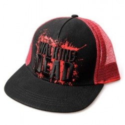 Boné Trucker Série The Walking Dead Preto e Vermelho