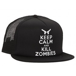 Boné Trucker Série The Walking Dead Preto Keep Calm And Kill Zombies