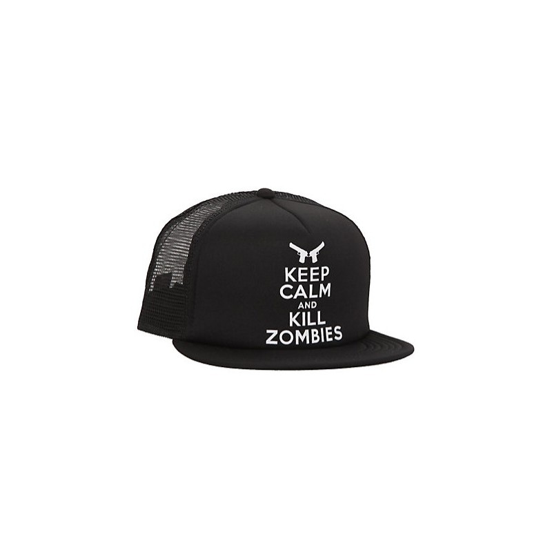 Boné Trucker Série The Walking Dead Preto Keep Calm And Kill Zombies