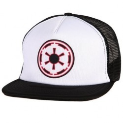 Boné Trucker Saga Star Wars Logo Império Aba Reta Preto e Branco