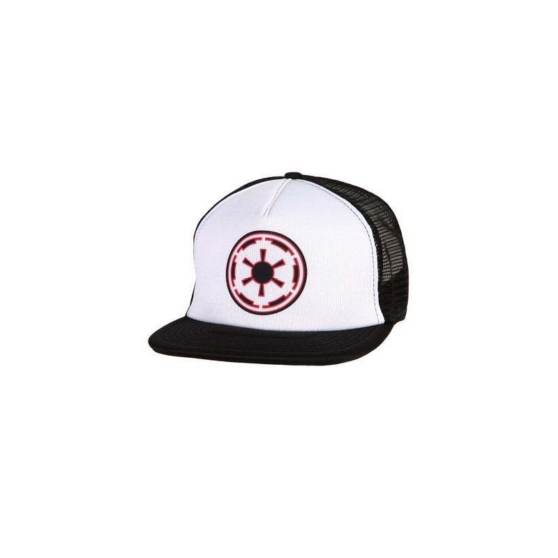 Boné Trucker Saga Star Wars Logo Império Aba Reta Preto e Branco