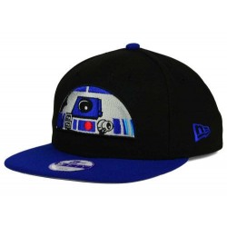 Boné Saga Star Wars R2D2 Aba Reta Preto e Azul