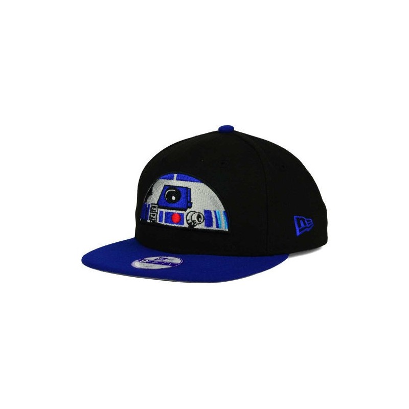 Boné Saga Star Wars R2D2 Aba Reta Preto e Azul