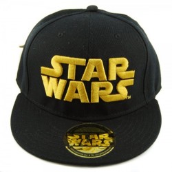 Boné Saga Star Wars Aba Reta Preto e Dourado