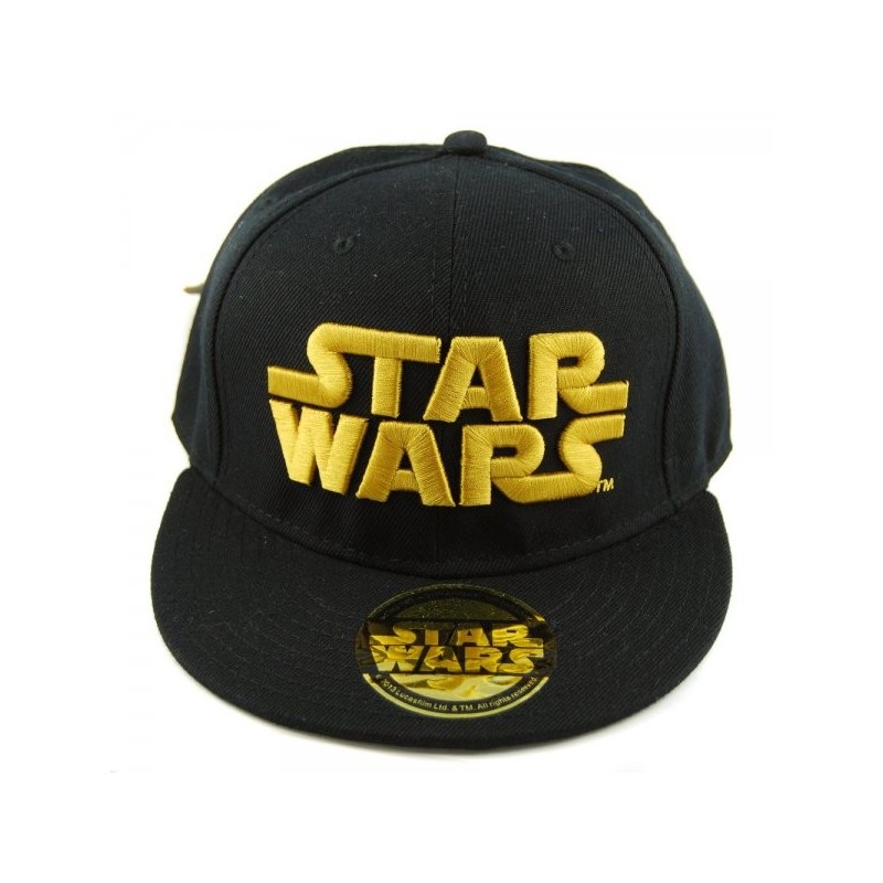 Boné Saga Star Wars Aba Reta Preto e Dourado