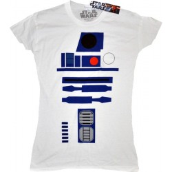 Camiseta Blusinha Feminina Star Wars R2D2 Branca