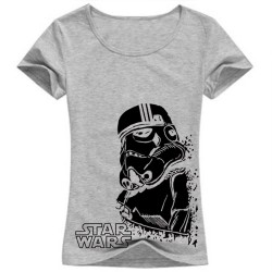 Camiseta Blusinha Feminina Star Wars Vader Cinza