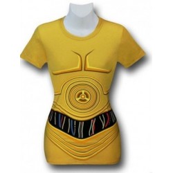 Camiseta Blusinha Feminina Star Wars C3PO Amarela