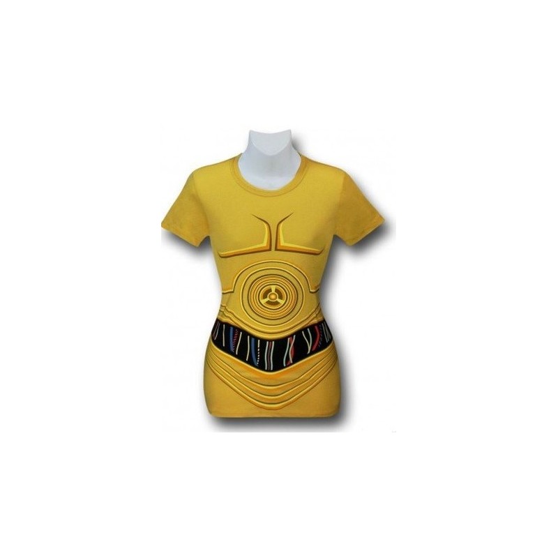 Camiseta Blusinha Feminina Star Wars C3PO Amarela