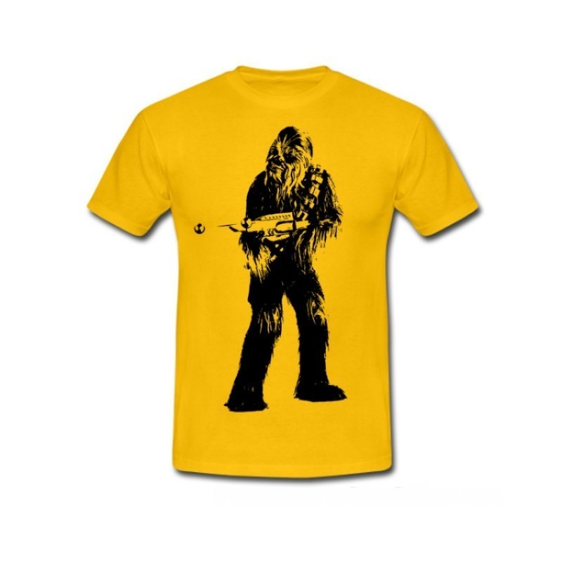 Camiseta Masculina Star Wars Chewbacca Chewie Amarela