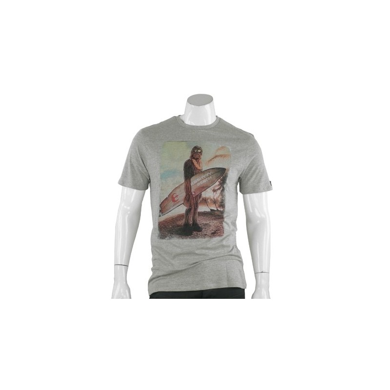 Camiseta Masculina Star Wars Chewbacca Chewie Surf Cinza