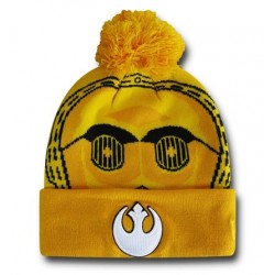 Gorro Touca de Pom pom Star Wars C3PO Amarela