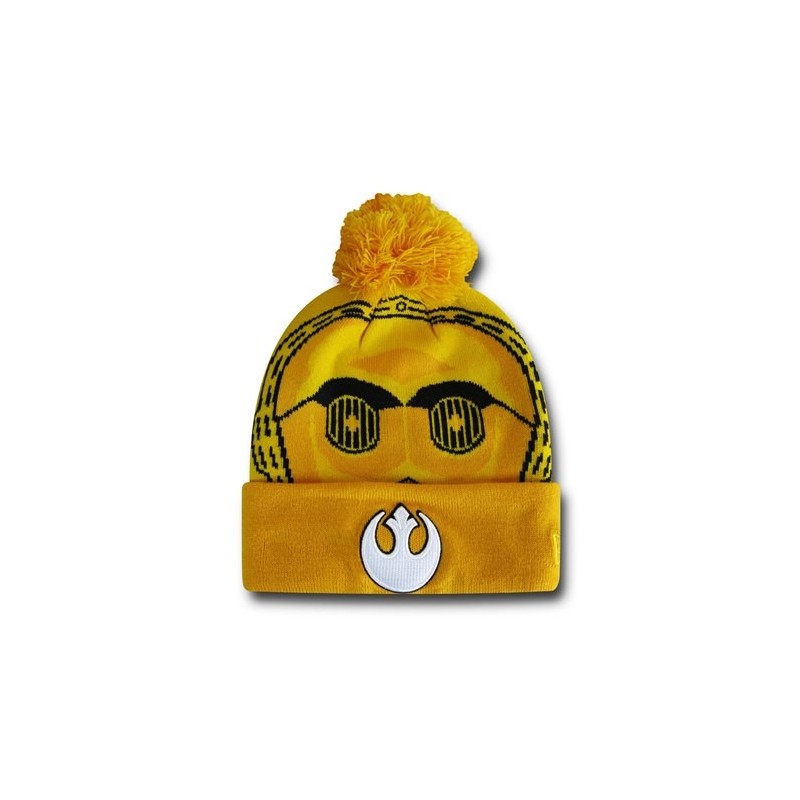 Gorro Touca de Pom pom Star Wars C3PO Amarela