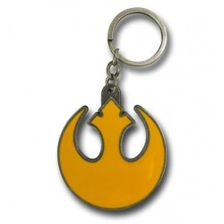 Chaveiro Geek Star Wars Símbolo Aliança Rebelde Amarelo