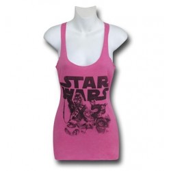 Blusa Regata Feminina Personagens Star Wars Rosa