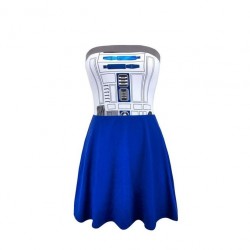 Vestido Adulto Star Wars Robô R2D2 Saia Azul