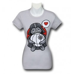 Camiseta Blusa Feminina Star Wars Mini Darth Vader Cinza