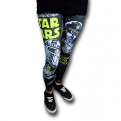 Calça Feminina Star Wars Estampada Yoga Preta