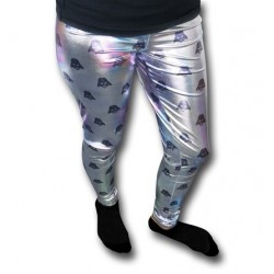 Calça Legging Feminina Metálica Darth Vader Prateada