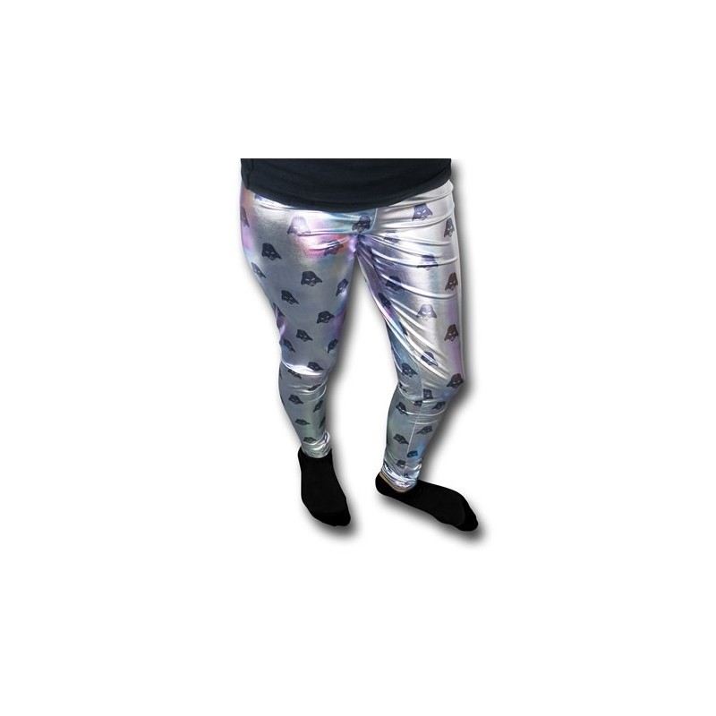 Calça Legging Feminina Metálica Darth Vader Prateada