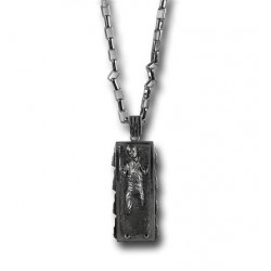 Colar de Prata Masculino Star Wars Han Solo no Carbonite