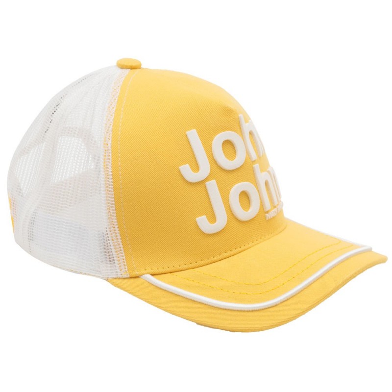 Boné John John Clássico Amarelo e Branco logo em relevo