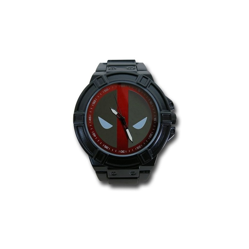 Relógio Masculino Deadpool Preto e Vermelho com Símbolo