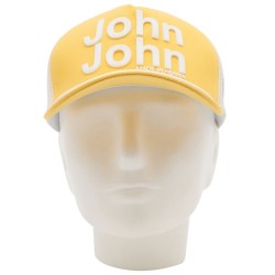 Boné John John Clássico Amarelo e Branco logo em relevo