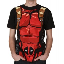 Camiseta Masculina Adulto Deadpool Marvel Preta Abdomem