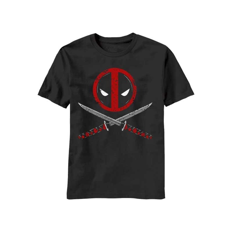 Camiseta Masculina Adulto Deadpool Marvel Grafite Armas Cruzadas