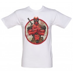 Camiseta Masculina Adulto Deadpool Marvel cor Branca