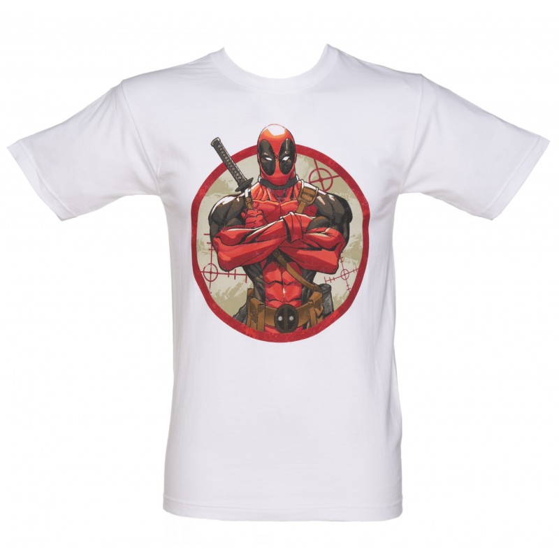 Camiseta Masculina Adulto Deadpool Marvel cor Branca