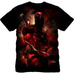 Camiseta Masculina Adulto Deadpool Preta Estampa Luxo