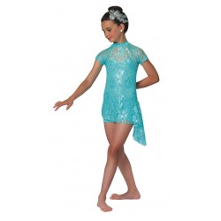 Fantasia Infantil Bailarina Meninas Azul Renda Carnaval Halloween