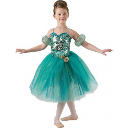 Traje Fantasia Infantil Bailarina Verde Halloween Carnaval