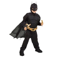 Fantasia Infantil Batman com Músculos Meninos Carnaval Halloween