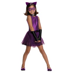 Fantasia Infantil Mulher Gato Roxa Meninas Carnaval Halloween