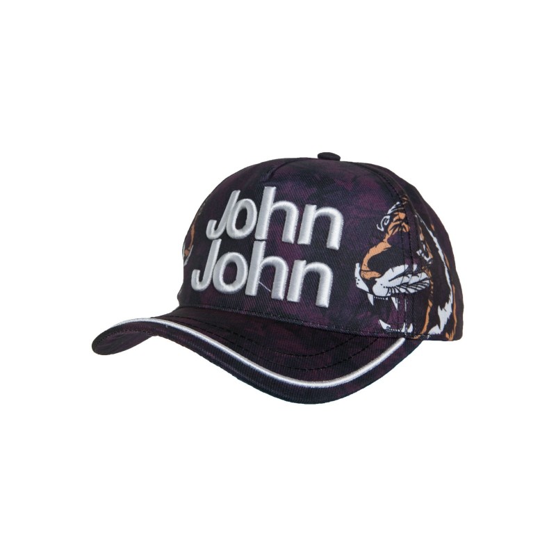 Boné John John Tigre Roxo Tiger Logo em relevo