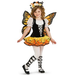 Fantasia Infantil Borboleta Amarela e Preta Halloween Carnaval