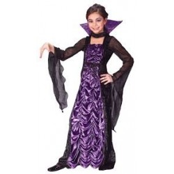 Fantasia Infantil Vampira Roxa Halloween Carnaval