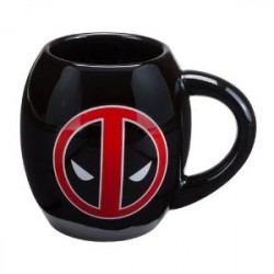 Caneca de Porcelana Deadpool Marvel Símbolo Preta